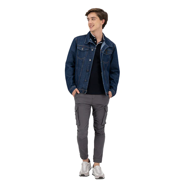 Chamarra de Mezclilla Premium - Blue Navy Fire Holstone Hombre