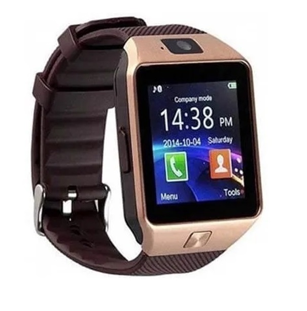 Smartwatch Reloj Inteligente Dz09 Dorado Bluetooth Sim Sd Para Llamadas Camara