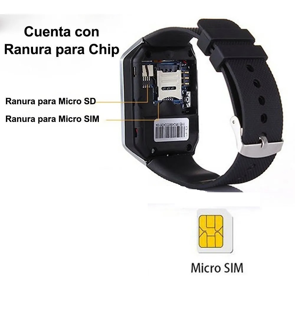 Smartwatch Reloj Inteligente Dz09 Dorado Bluetooth Sim Sd Para Llamadas Camara