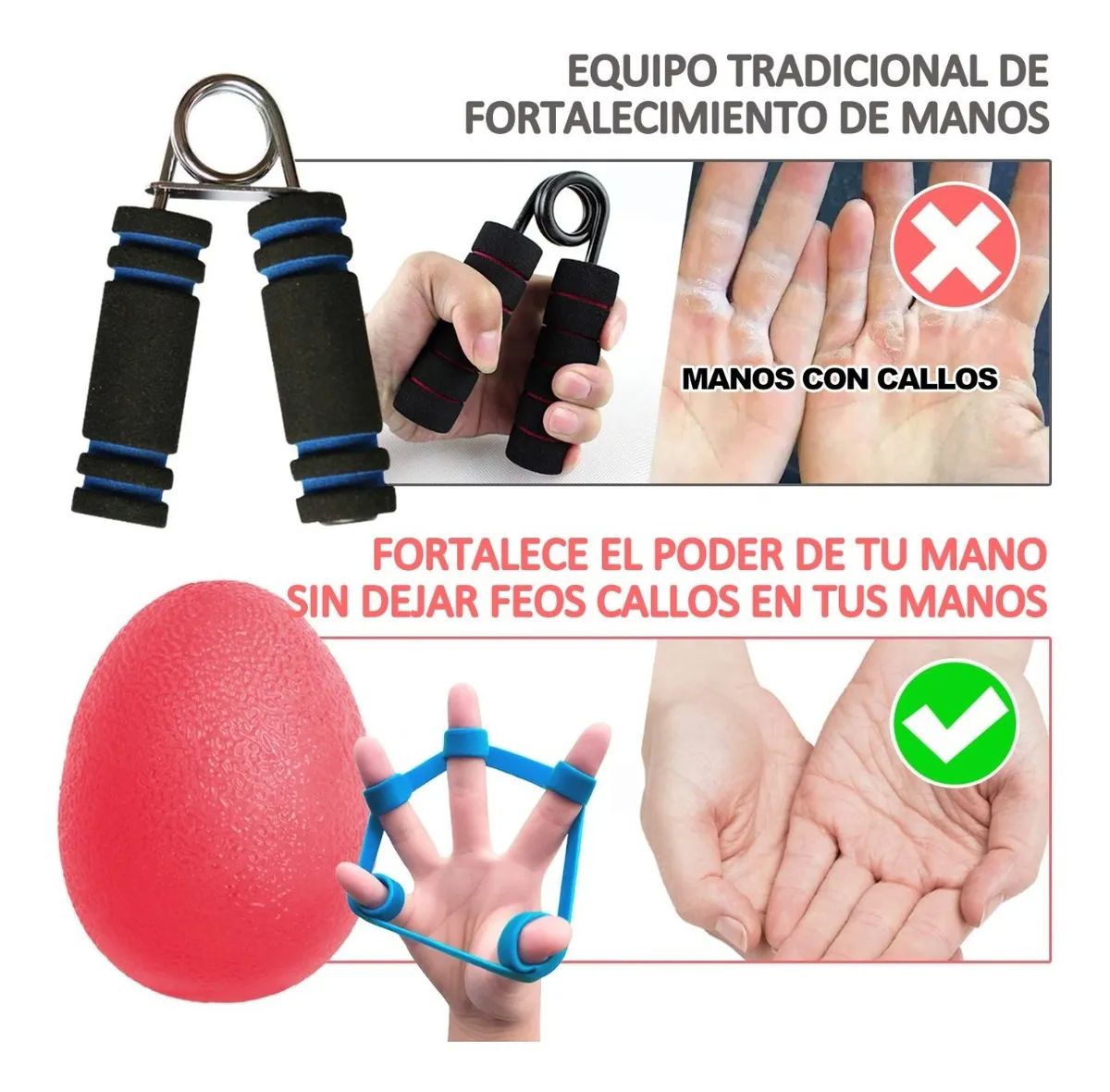Fortalecedor Mano, Ejercitador Dedo, Pelota Antiestrés, 6pzs Multicolor