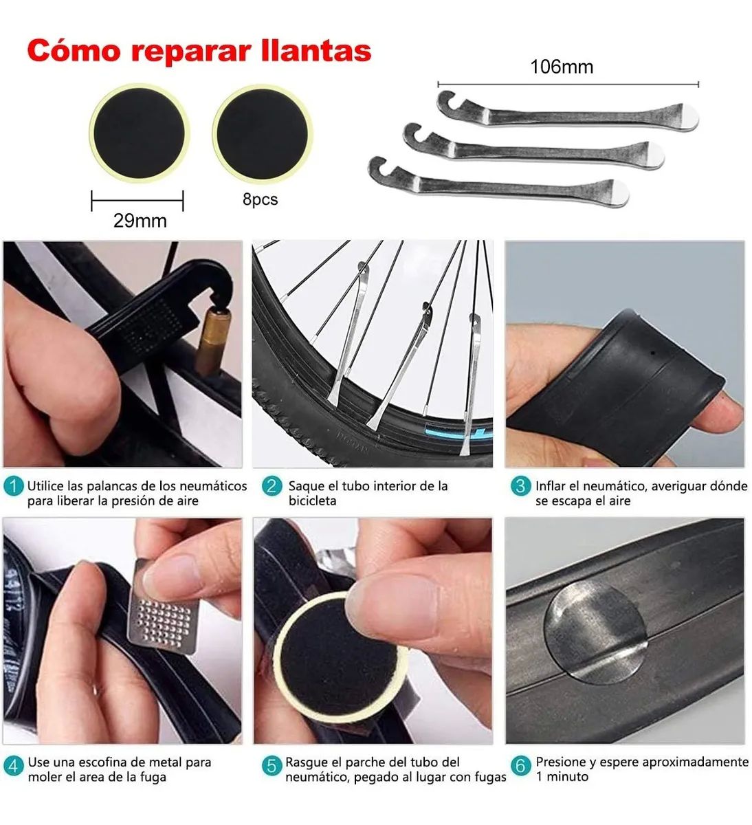 Kit Herramientas Bicicleta Reparación 16 En 1 Con Mini Bomba