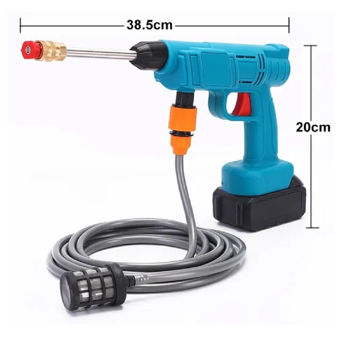 Hidrolavadora Inalámbrica Con Extensión Y Manguera 5m Azul