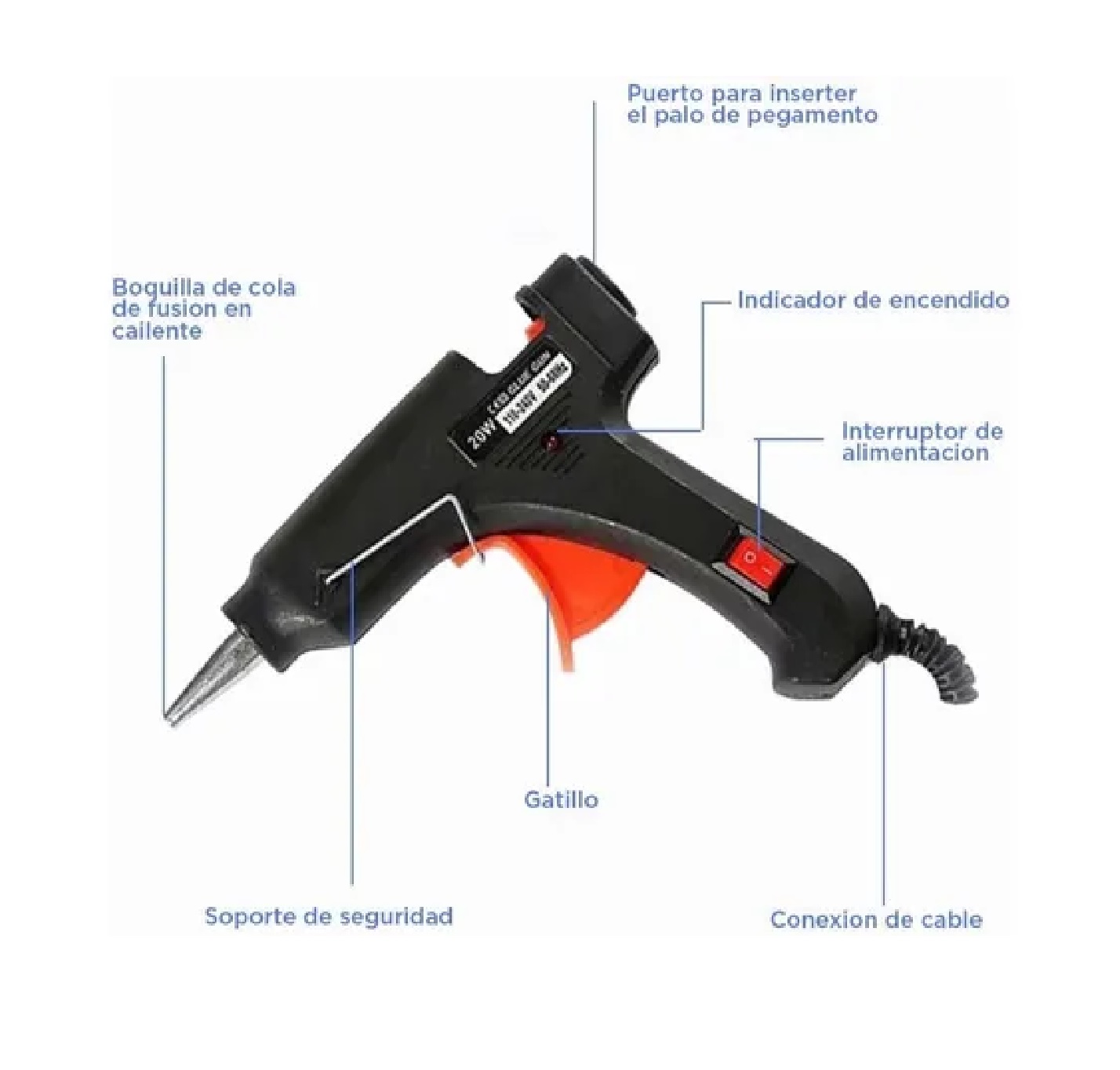Kit Pistola De Silicon Caliente Eléctrica c/ 50 Barras