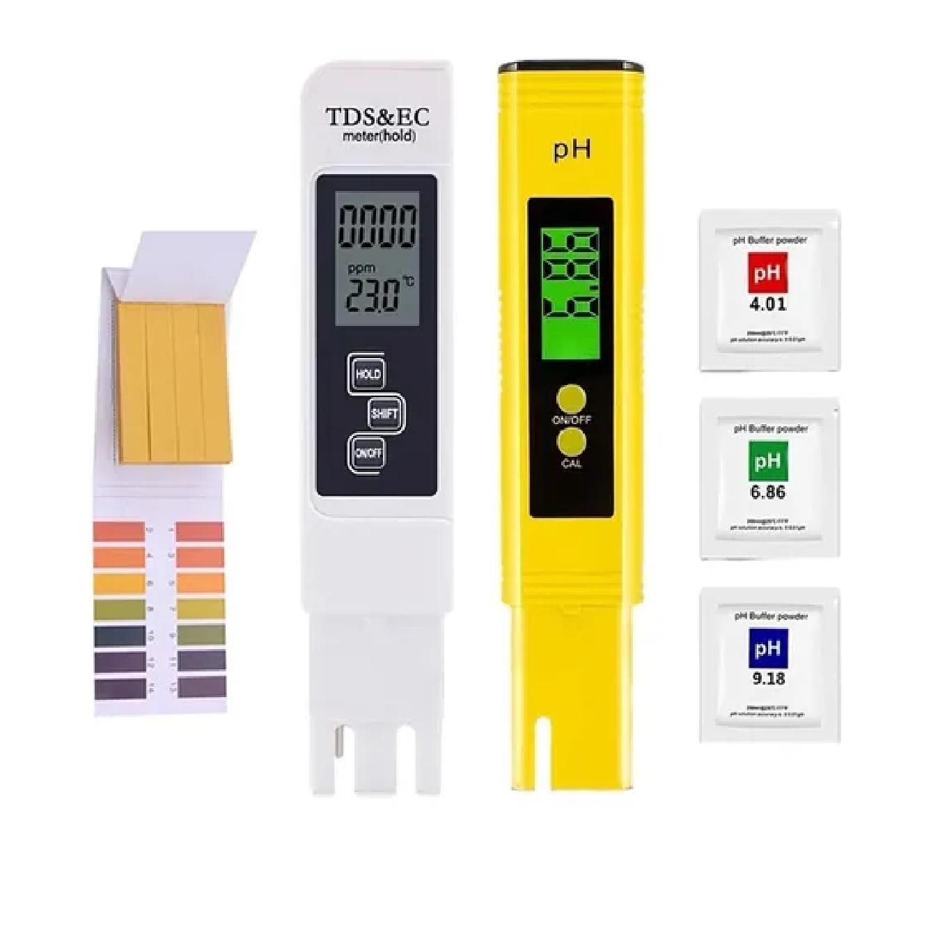 Medidor De Ph Digital+calibración De Polvo+tds Y Ec+papel Ph
