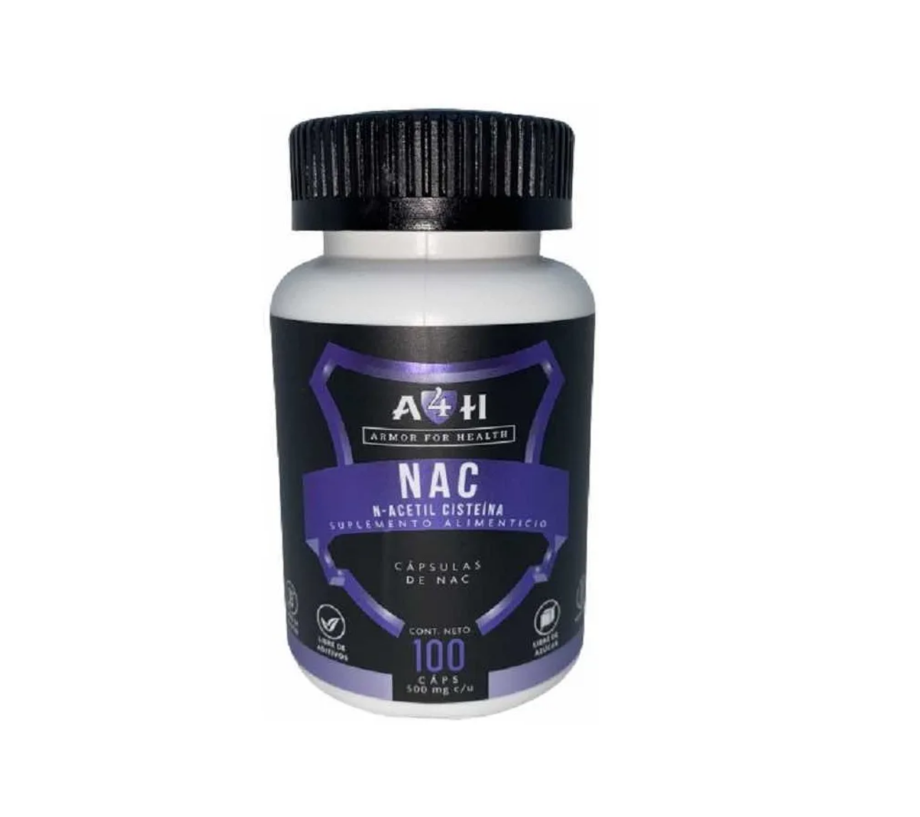 N-acetil Cisteina Nac 500mg 100 Cápsulas - A4h Armor 3 Meses