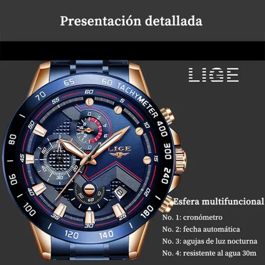 Lige - Reloj Deportivo Impermeable Para Hombre