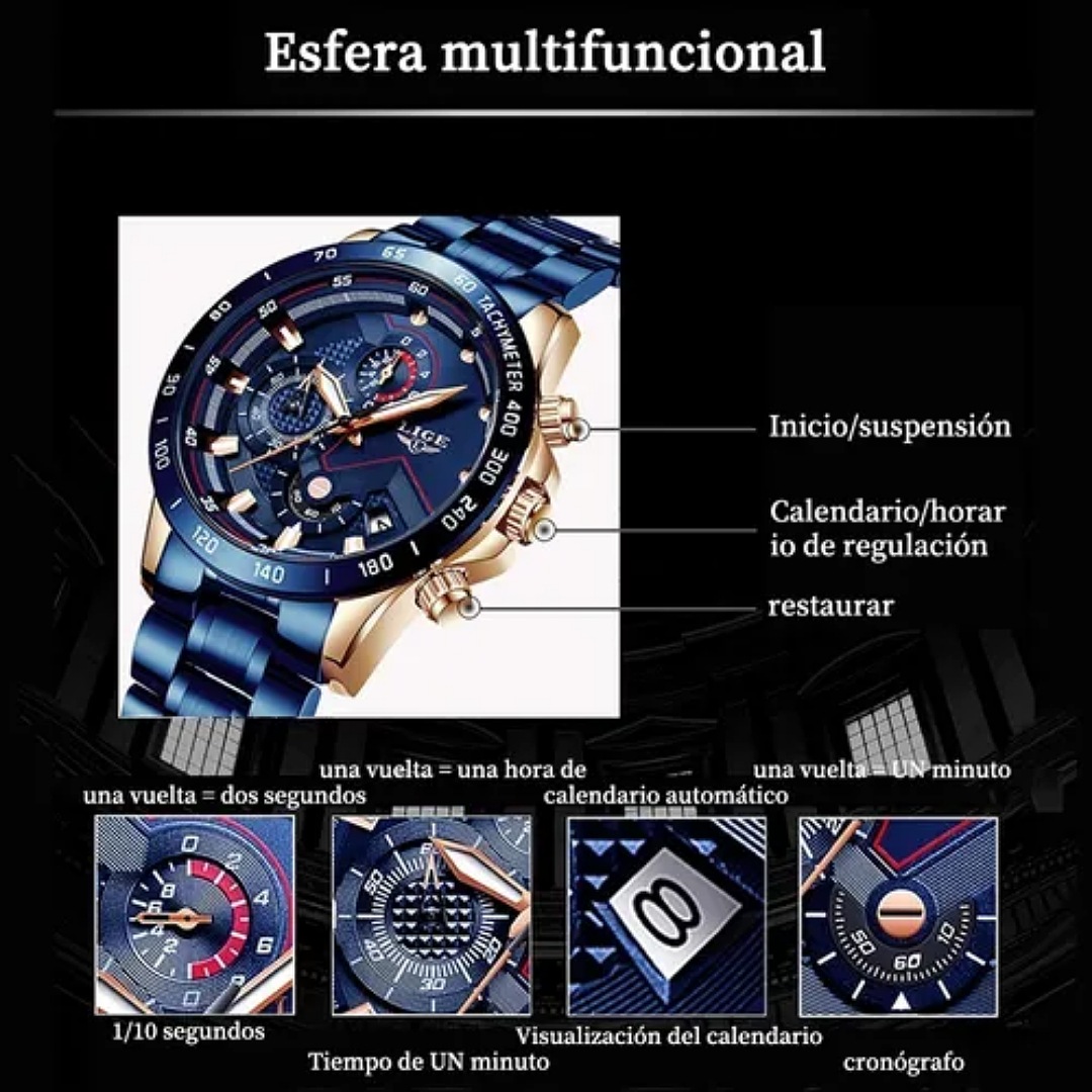 Lige - Reloj Deportivo Impermeable Para Hombre