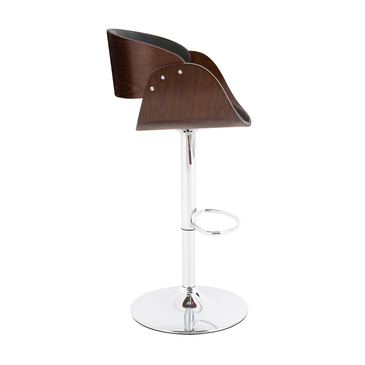 Banco para Barra Modelo Tinto de Vinipiel y madera en color negro