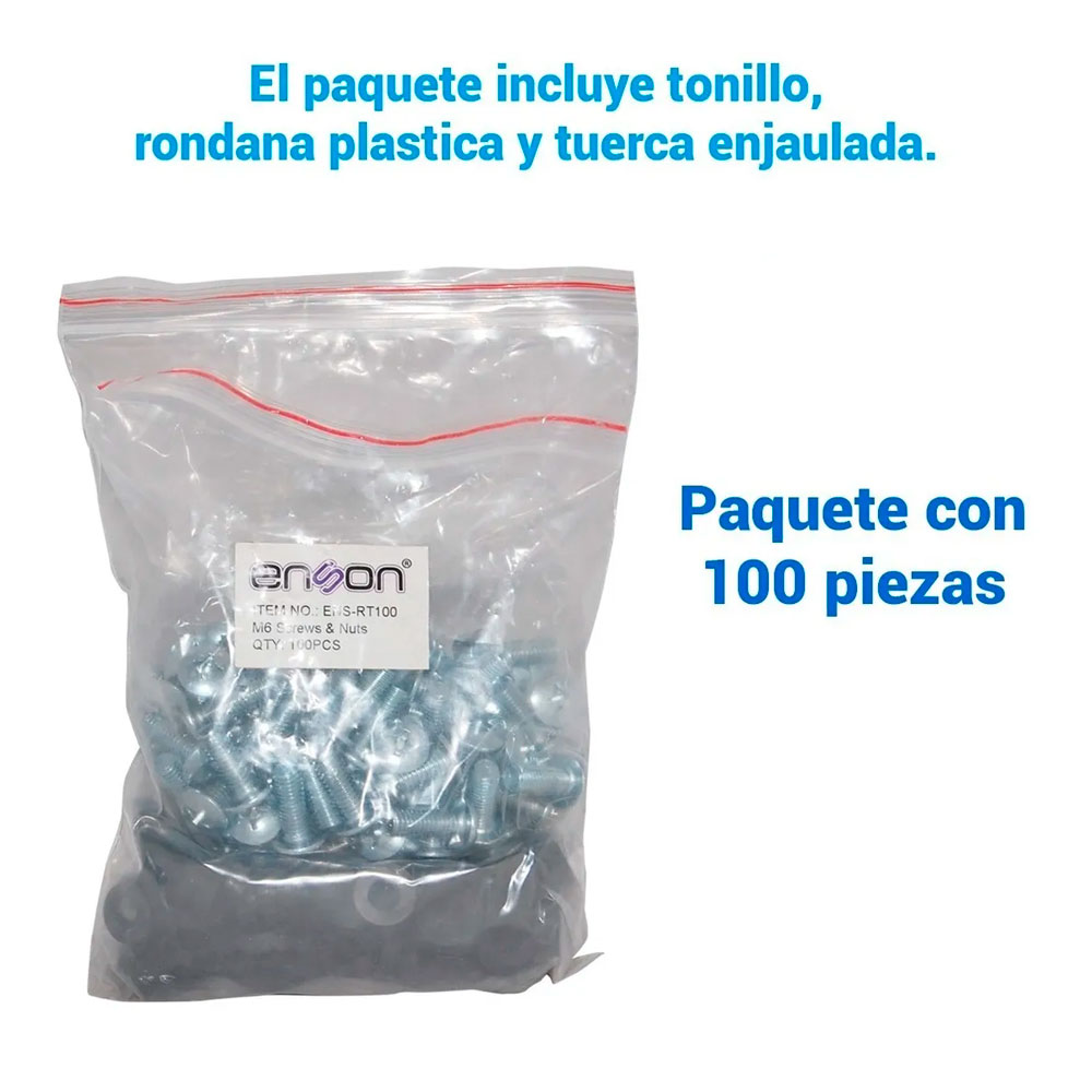 Kit De 100 Tornillos y Tuercas Enjauladas Ens-rt100 Enson