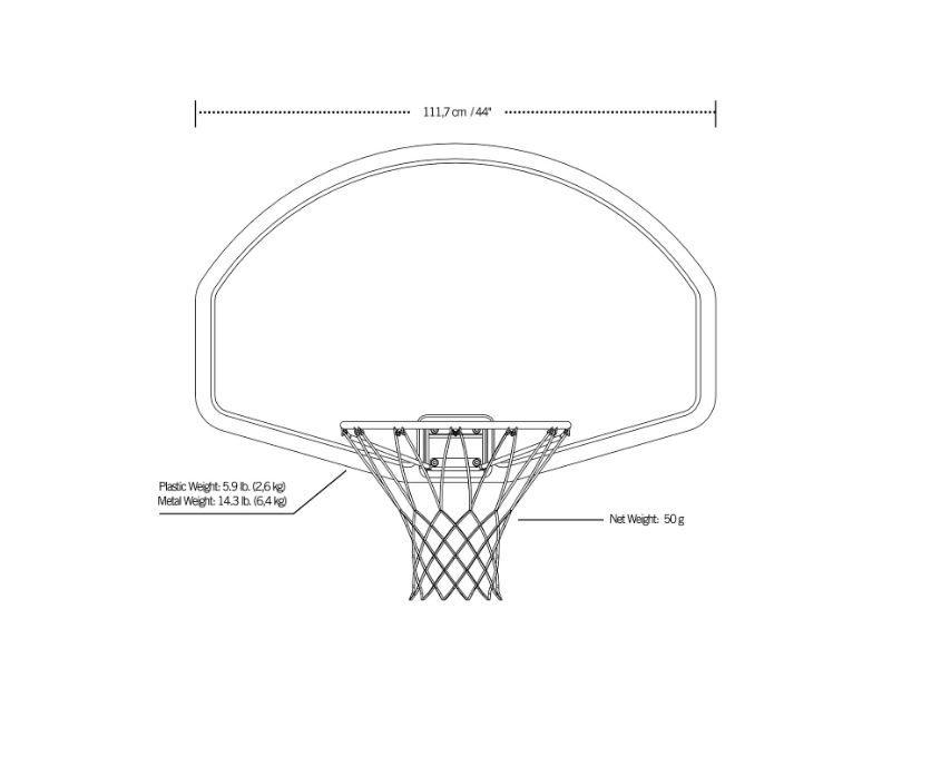 Tablero de Basquetbol 44 Pulgadas ( Tablero/ Aro/Red ) Lifetime