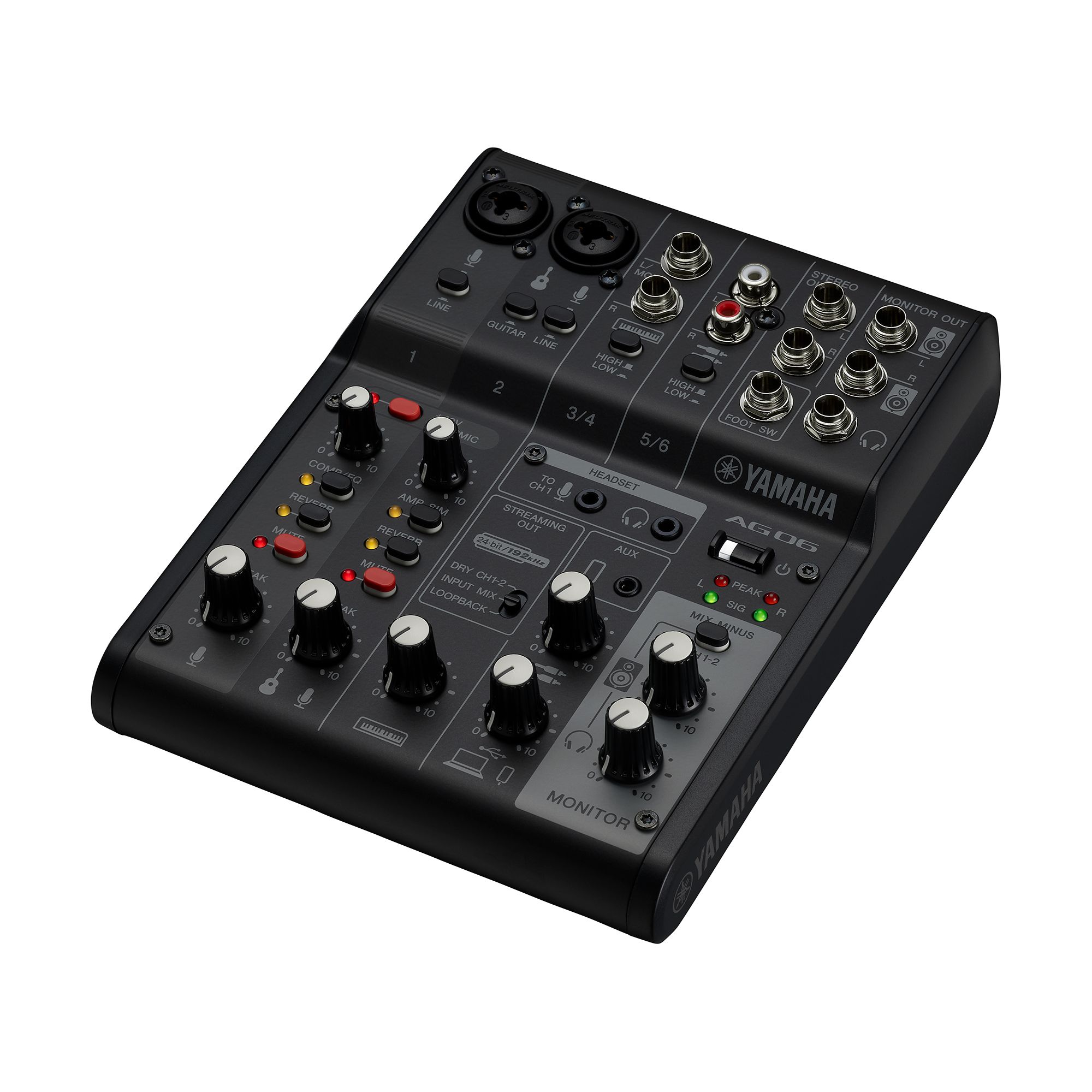 Mezcladora Análoga 6 Canales para Live Stream Yamaha AG06MK2 - Negro
