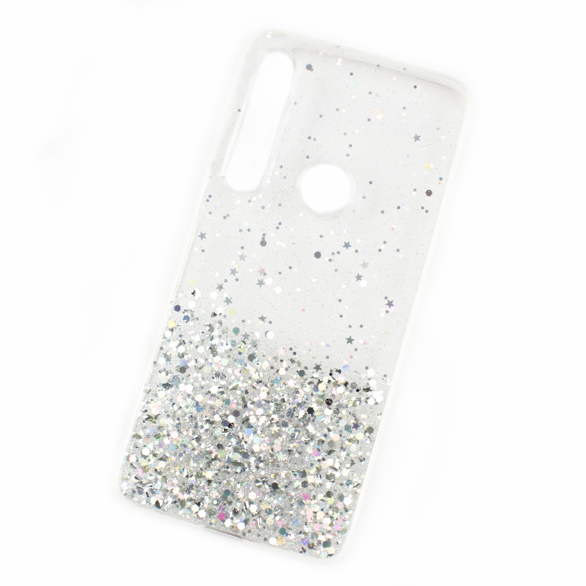 Funda Case Triche para Motorola MOTO G8 PLAY | MOTO ONE MACRO Diseño Brillos Estrellas Color Transparente