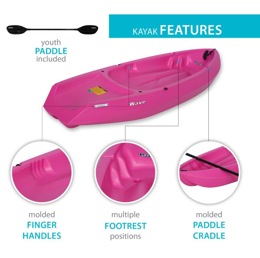 Kayak Wave Juvenil Rosa Lifetime (Remo Incluido)
