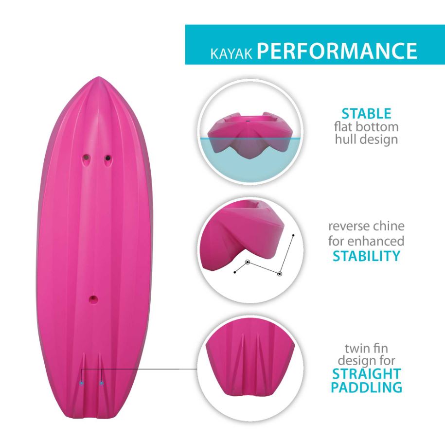 Kayak Wave Juvenil Rosa Lifetime (Remo Incluido)