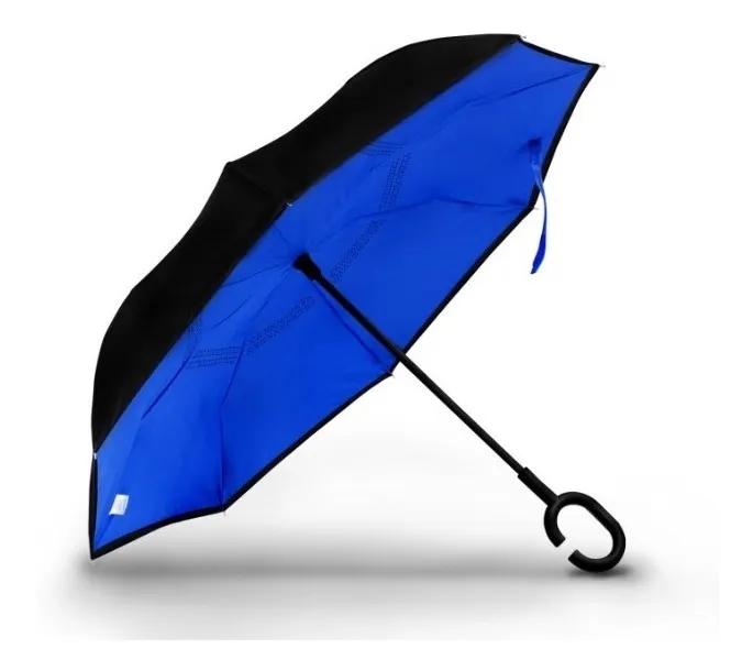 Paraguas Invertido Automático Reforzado Paraguas Grande De Color Azul