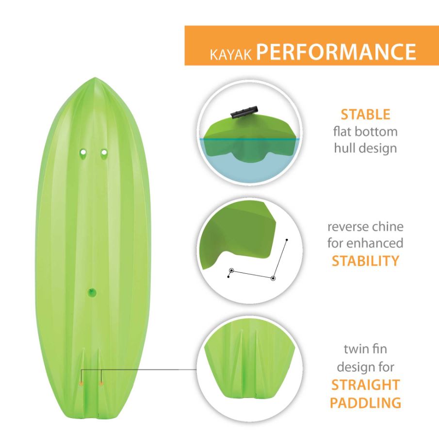 Kayak Wave Juvenil Verde Lifetime (Remo Incluido)