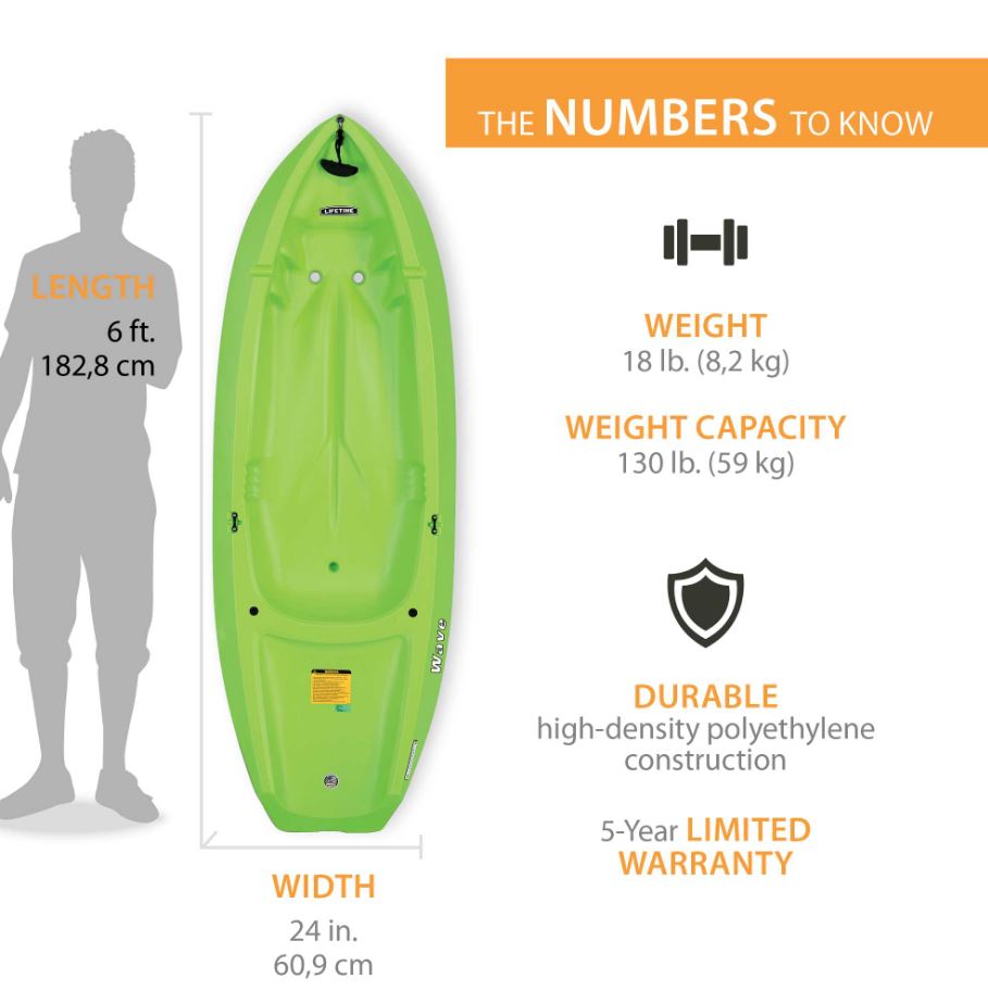 Kayak Wave Juvenil Verde Lifetime (Remo Incluido)