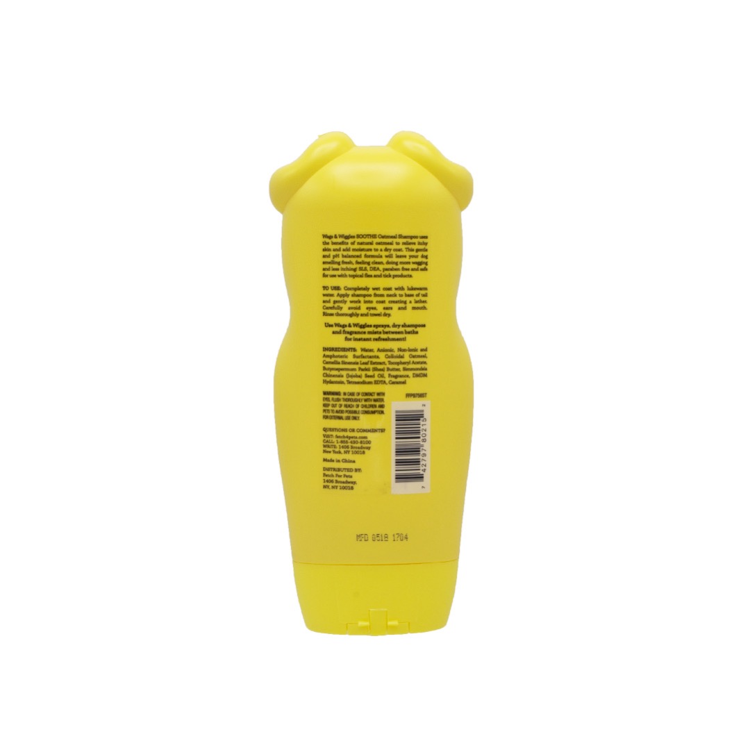 Shampoo Wags & Wiggles De Avena Natural Para Aliviar La Picazón Y Humectar El Pelaje Seco. 473 mL