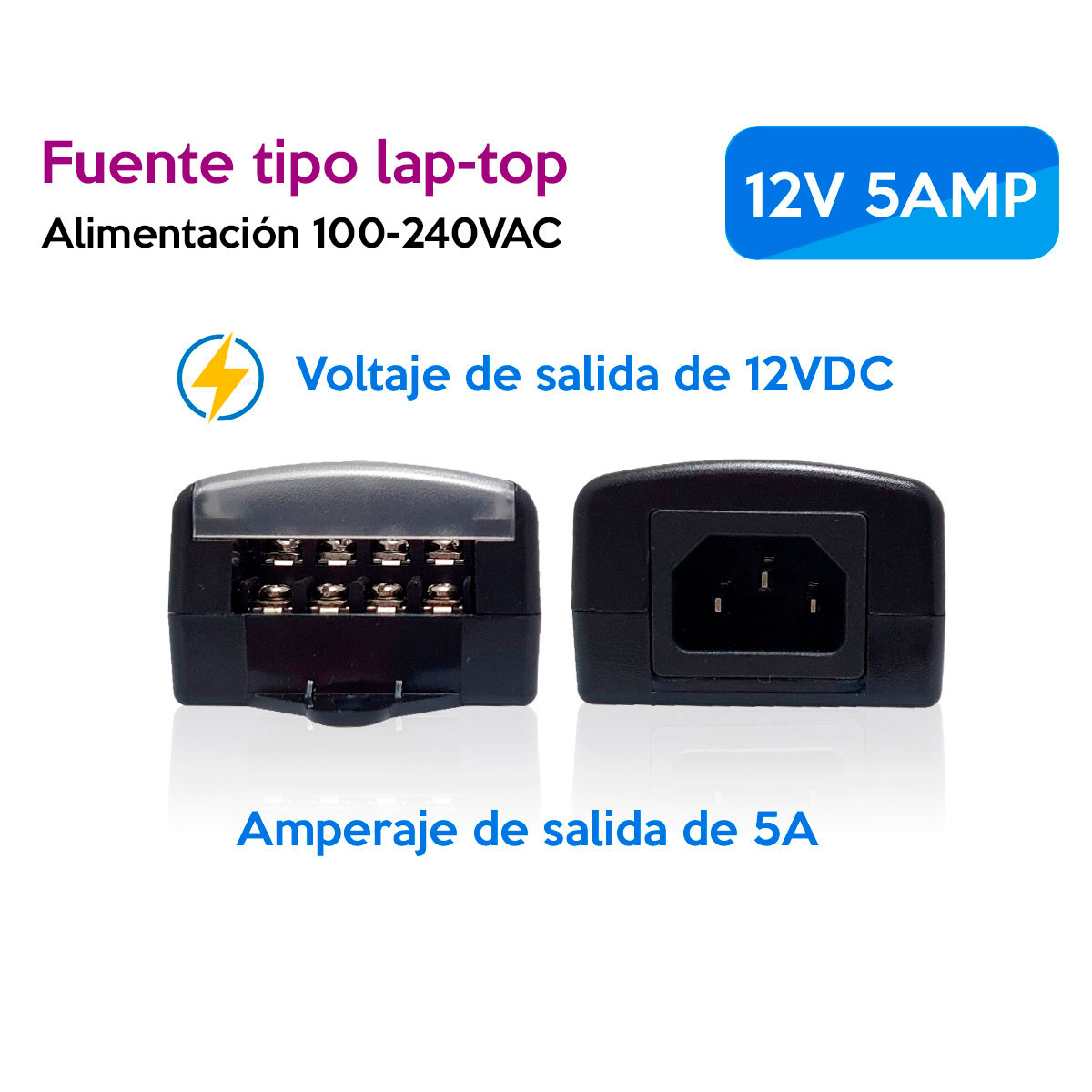 Fuente De Poder 12vdc 5amp Para Cctv con 4 Salidas Ps-1254 Enson