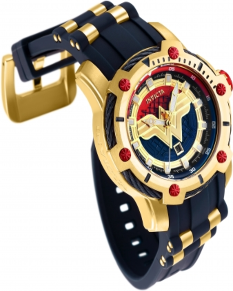 Invicta DC Comics Wonder Woman Women's Watch - 39.5mm, Gold, Black (26834)