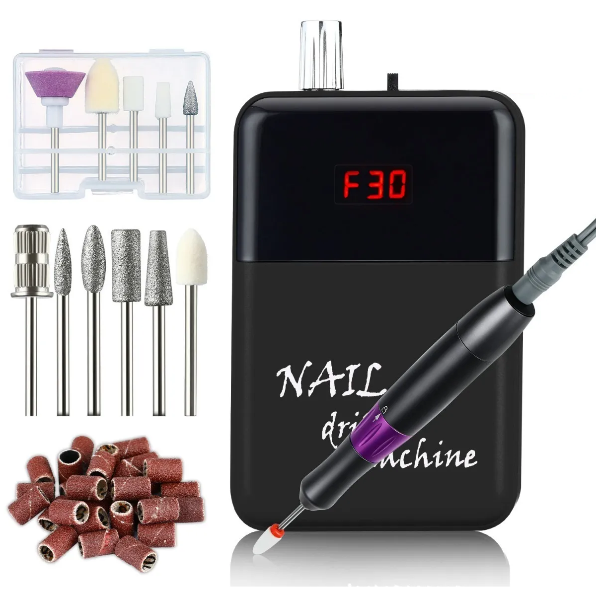 Pulidor Esmeril De Uñas 3000rmp Manicura Taladro Para Uñas Negro