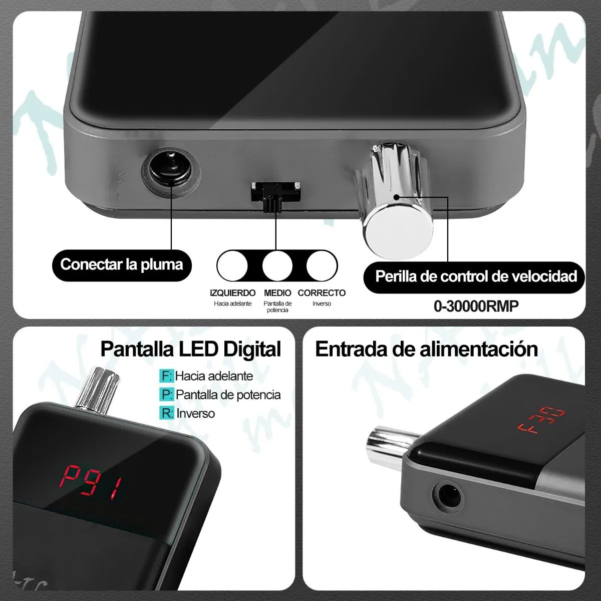 Pulidor Esmeril De Uñas 3000rmp Manicura Taladro Para Uñas Negro