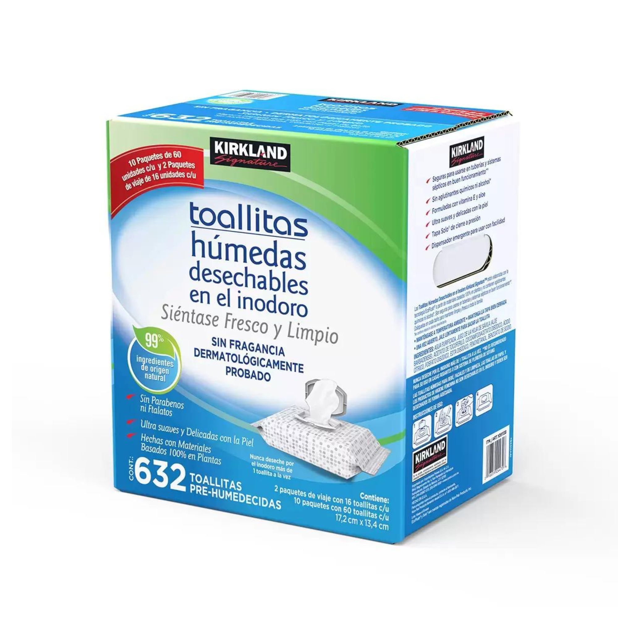 Toallitas Húmedas Desechables Sin Fragancia Kirkland 632pzas