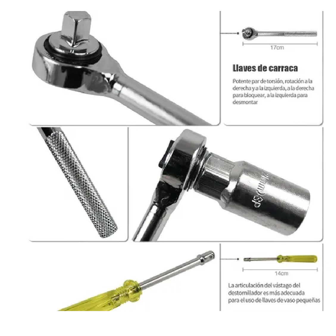 Juego De Herramientas Mecanica Dados Acero 40 Pcs Moto/auto