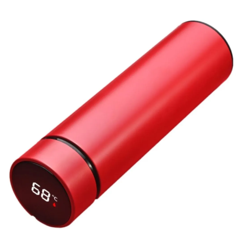 Termo Inteligente Rojo Pantalla Touch Lector Temperatura 480 ml