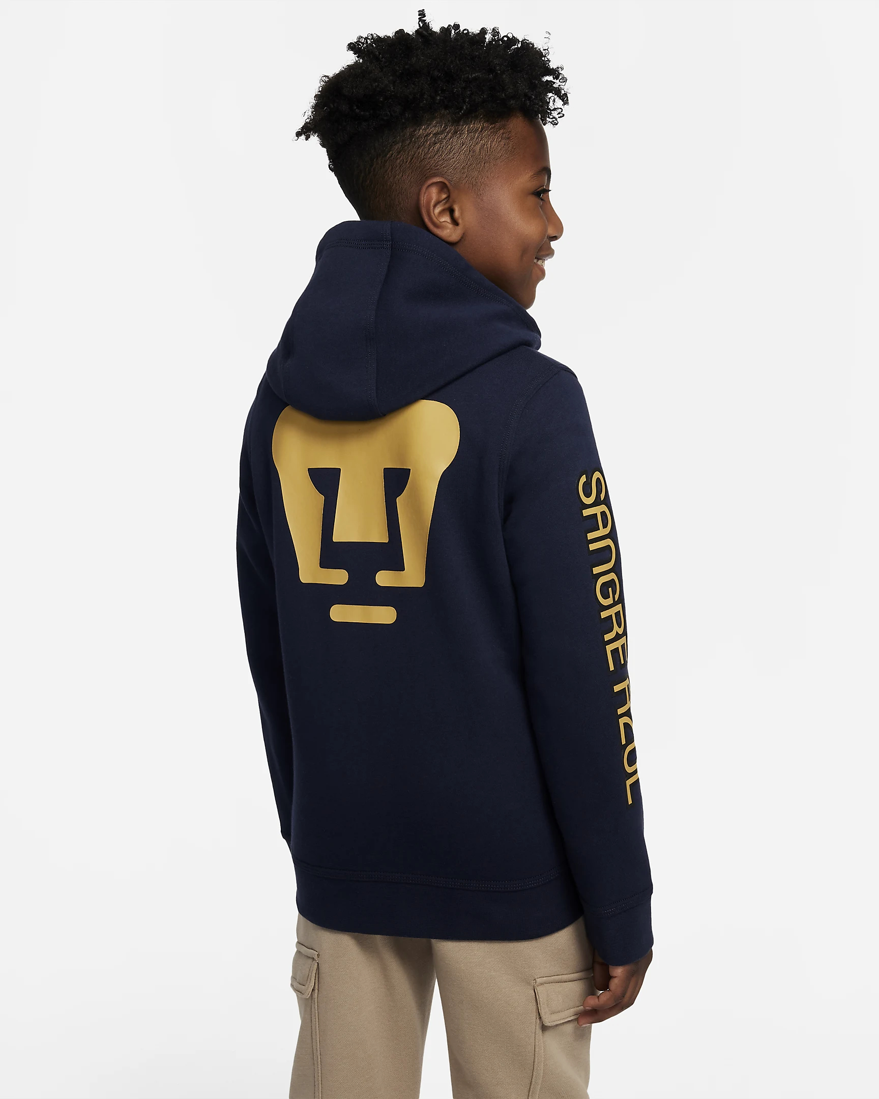 Sudadera Nike Pumas UNAM NIÑO - (SANGRE AZUL / PIEL DORADA)