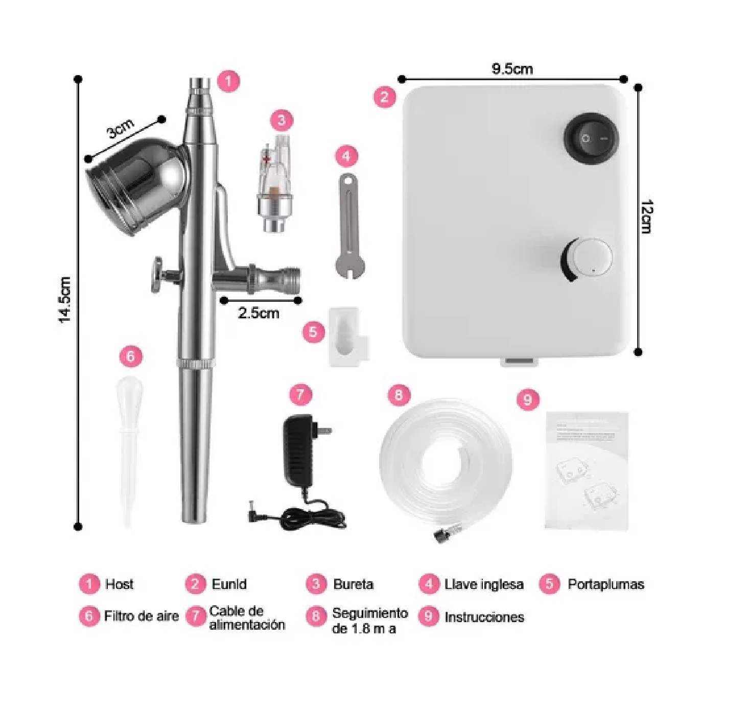 Kit Aerógrafo Profesional Multiuso De Doble Acción Mini