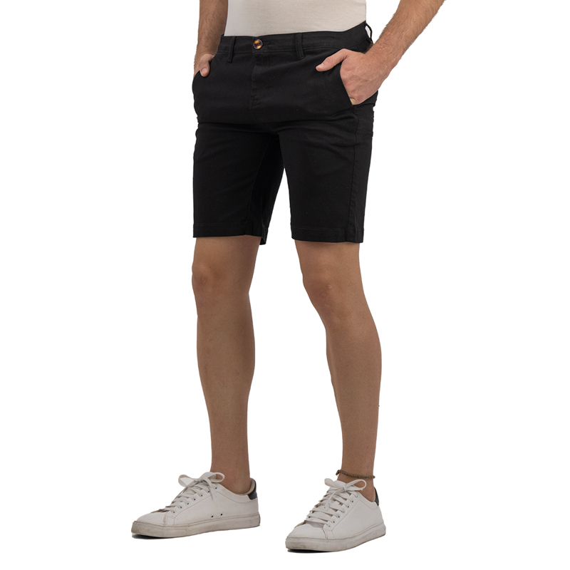 Bermuda de Gabardina Premium - Negro Holstone Hombre