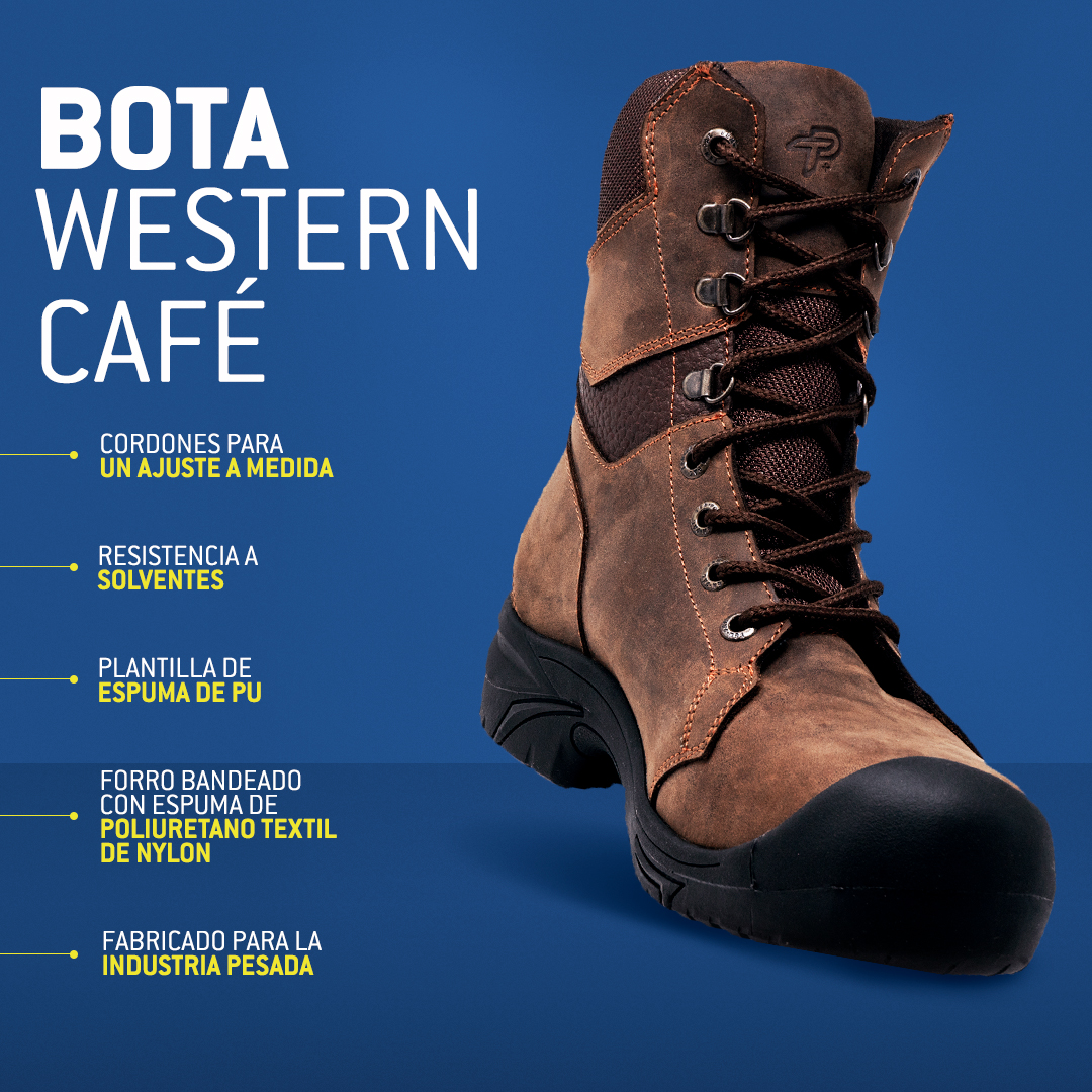 Cuarto de Bota de Seguridad Ten-Pac WESTERN Café