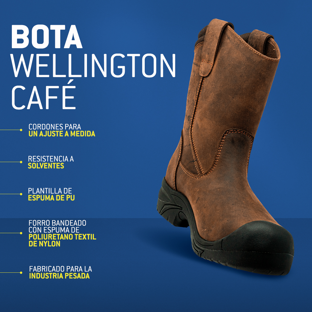 Media Bota de Seguridad Ten-Pac WELLINGTON PRO Café