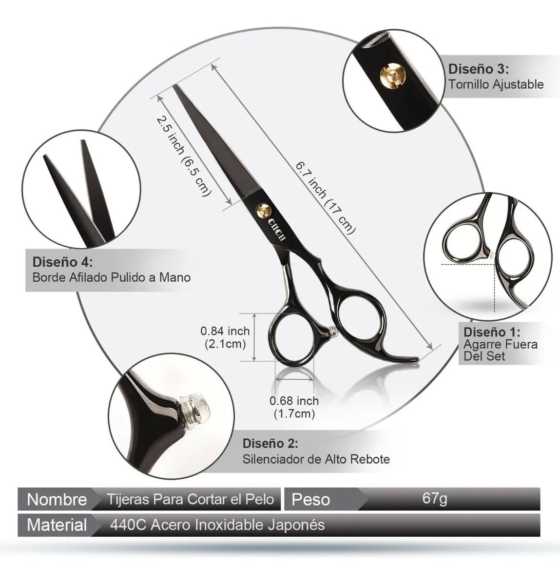 Tijeras de Barbero Kit Cortadoras De Cabello