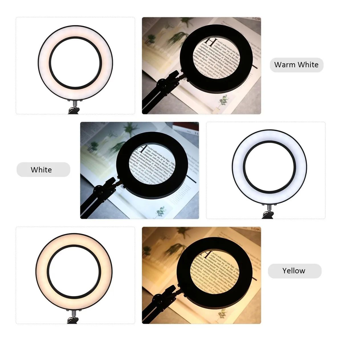 Lámpara Led De Escritorio Con Lupa De 3 Colores De 10x