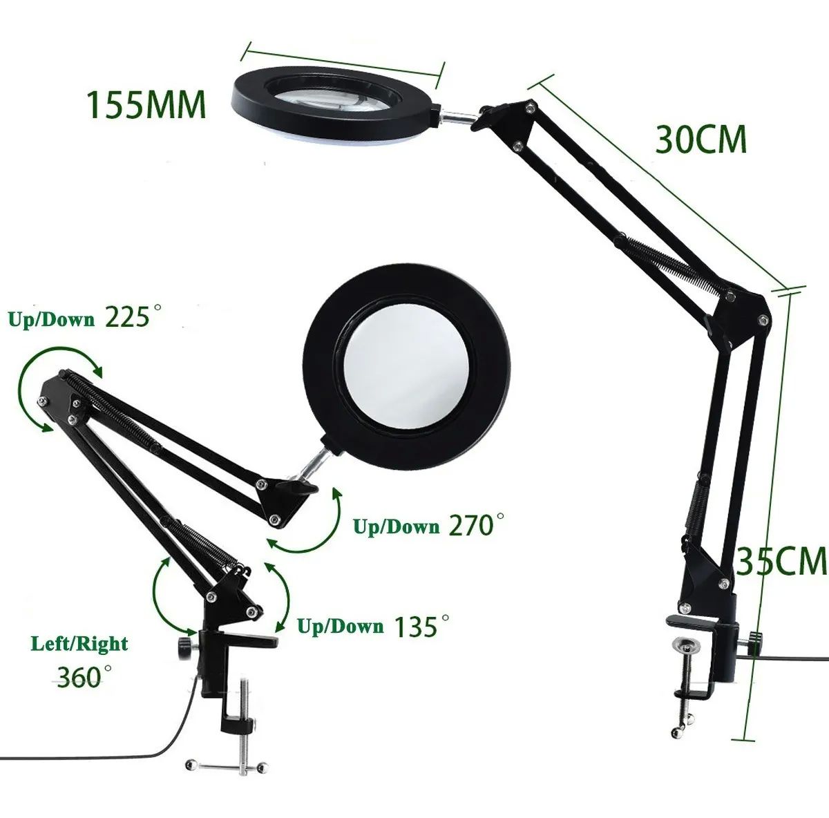 Lámpara Led De Escritorio Con Lupa De 3 Colores De 10x