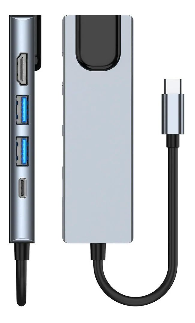 Tipo C Hub 5 En 1 Adaptador Usb C A Hdmi Con Ethernet