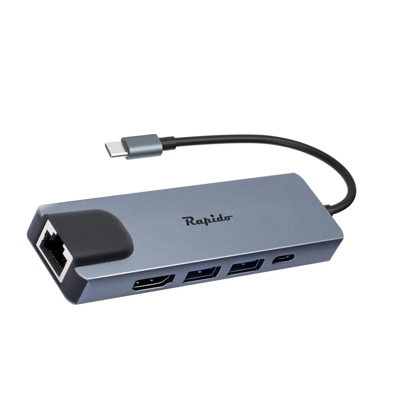 Hub USB-C Batauro 1 x HDMI 1 x VGA 1 x 3.5mm 1 x USB 3.0 1 x PD Negro