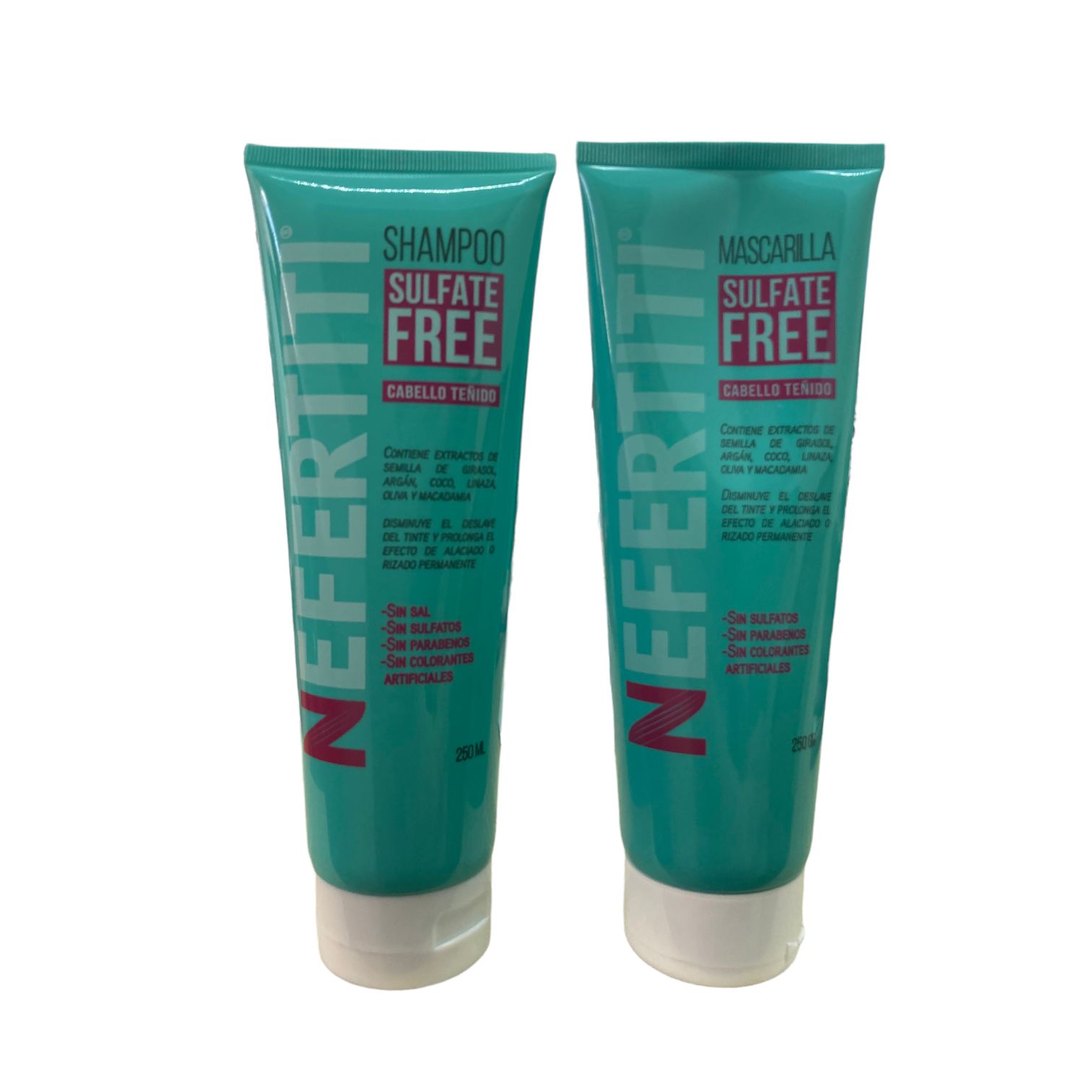 Nefertiti Shampoo Sulfate Free Cabello teñido 250ml + Mascarilla Sulfate free cabello teñido 250ml