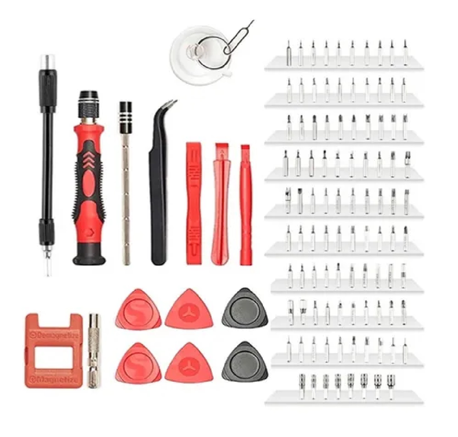 Kit De Desarmador Herramientas Reparo Precision Rojo