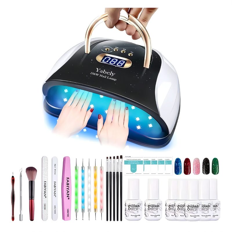 Kit De Uñas Lampara De Uñas 256w/57led Sun Uv/led Base+top