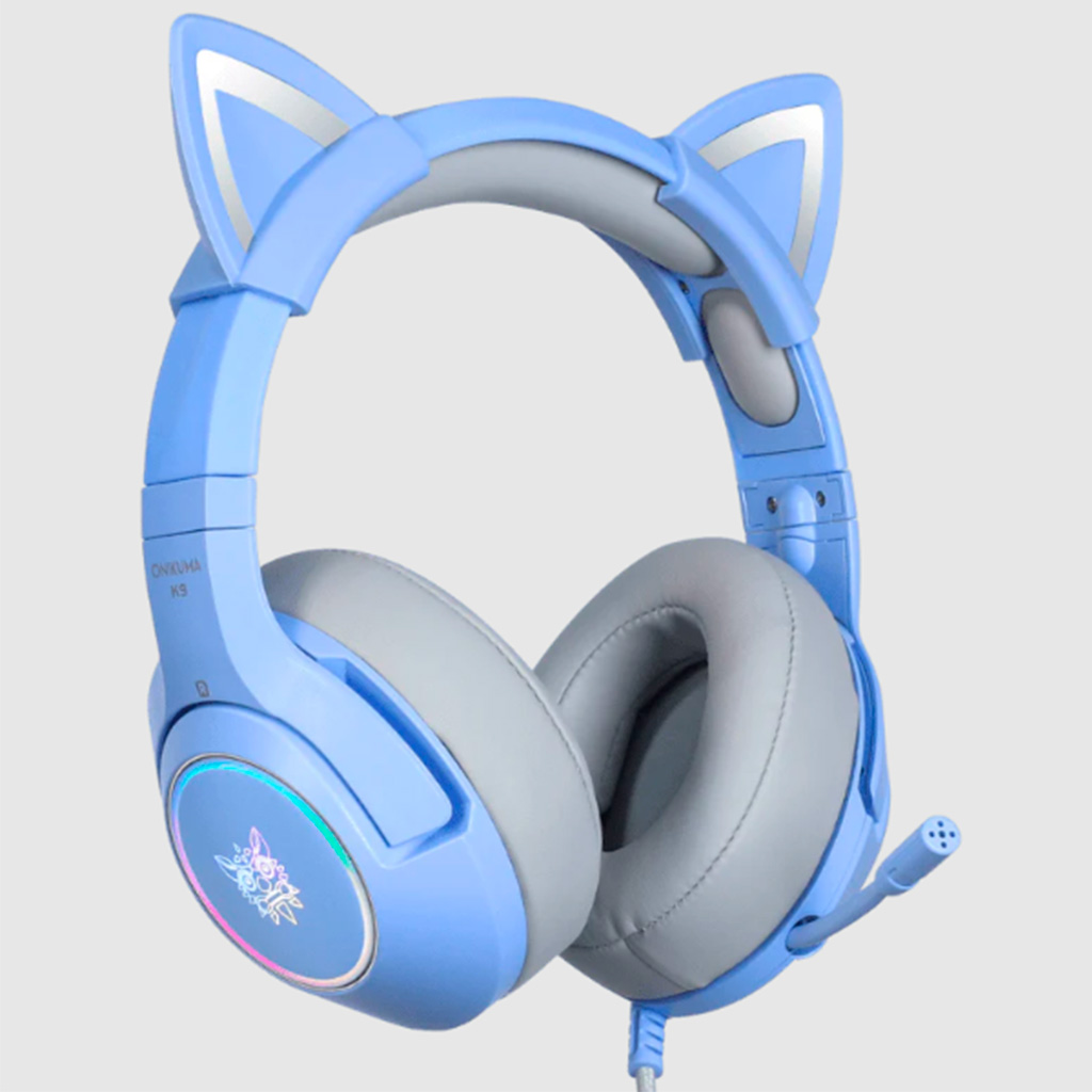 Audifonos gamer con microfono y luz led Onikuma K9 azul 3.5