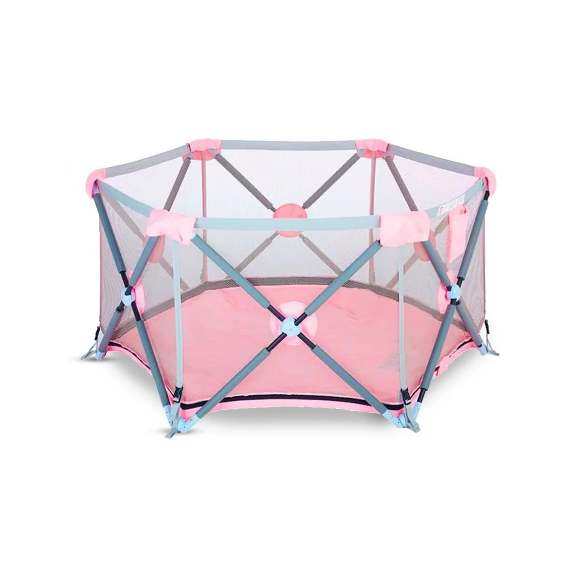 Corral Para Bebe Plegable Rosa
