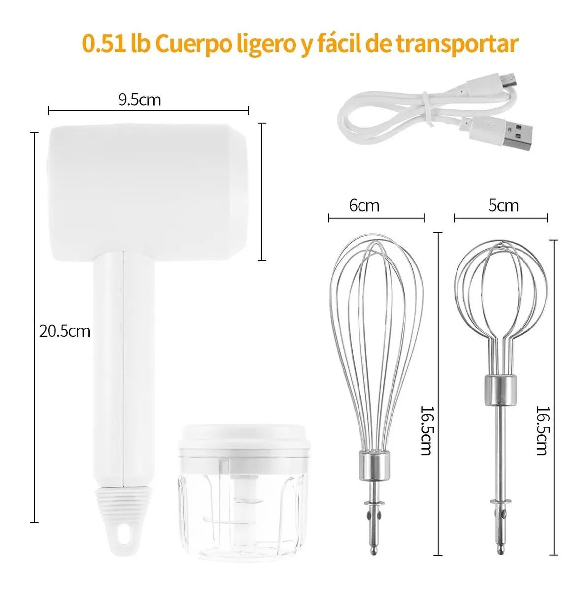 Batidora De Inmersión Eléctrica Sin Cable, Picadora De Ajo