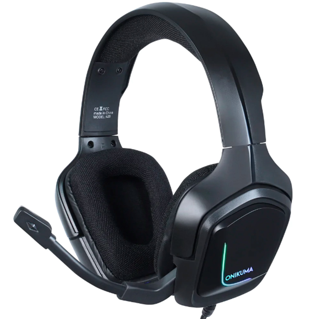 Audifonos gamer con microfono y luz led Onikuma K20 negro