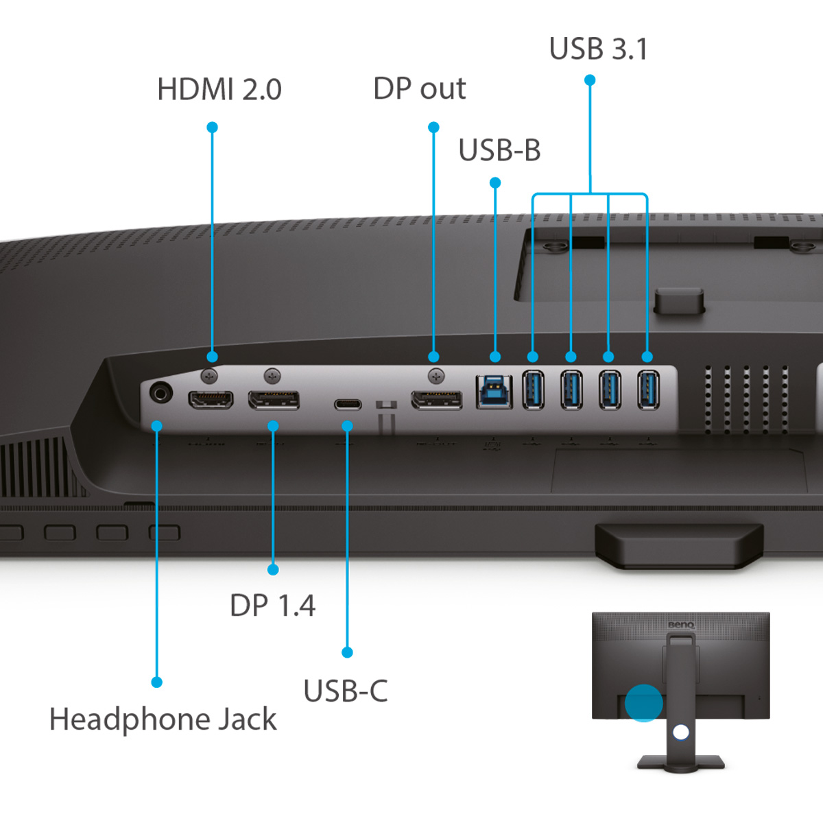 Monitor de Diseño BenQ 27 pulgadas 2K AQ Color (PD2705Q), Compatible con Mac,2560p LED, IPS, 100% Rec. 709, 100% sRGB, 10 bit, CAD/CAM, Animación, Modo cuarto obscuro, Modo doble vista, Low Blue Light, Anti reflejante, Flicker-free, AMA, Brightness Intelligence, altura/inclinación ajustable, HDMI, DP