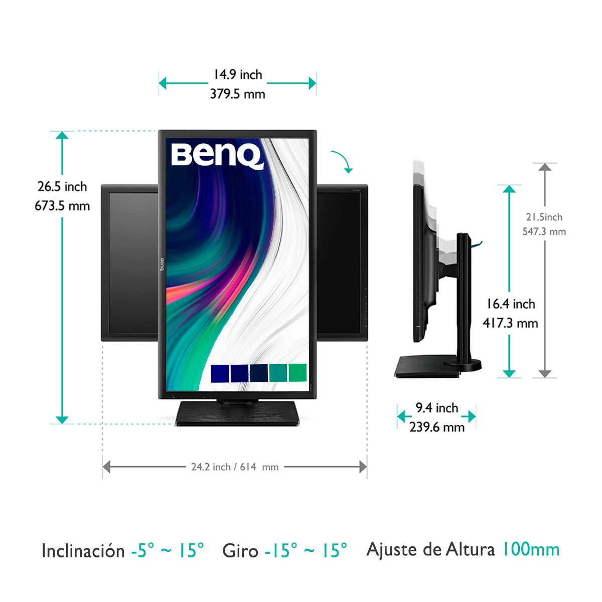 Monitor para Diseño 2K 27 pulgadas BenQ PD2700QT IPS 100% sRGB