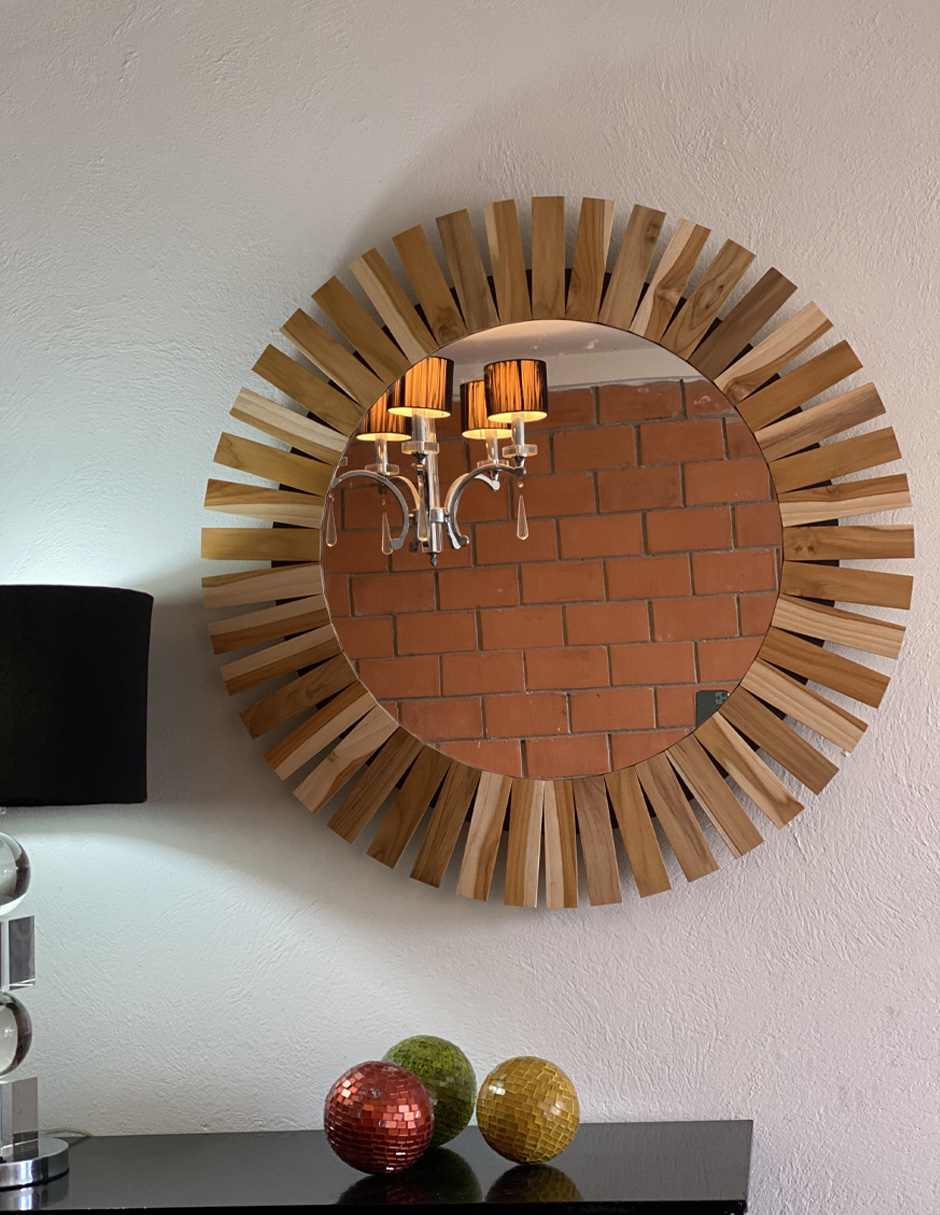 Espejo Sol Fabricado en Madera