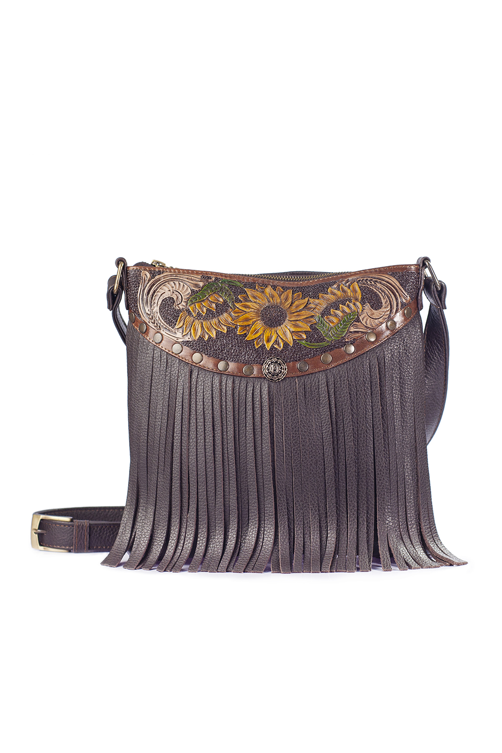 Bolso bandolera tejida con flecos Boho - IBAGS BELTS